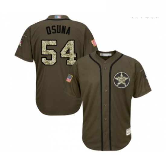 Mens Houston Astros 54 Roberto Osuna Authentic Green Salute to Service Baseball Jersey