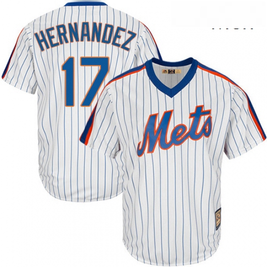 Mens Majestic New York Mets 17 Keith Hernandez Authentic White Cooperstown MLB Jersey