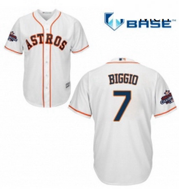 Mens Majestic Houston Astros 7 Craig Biggio Replica White Home 2017 World Series Champions Cool Base