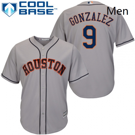 Mens Majestic Houston Astros 9 Marwin Gonzalez Replica Grey Road Cool Base MLB Jersey