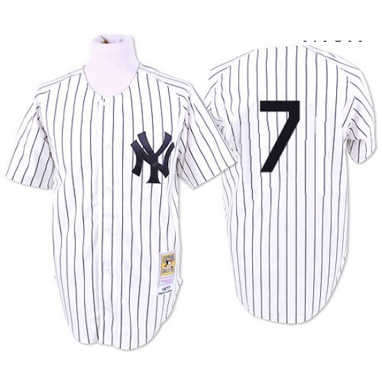 Mens Mitchell and Ness 1951 New York Yankees 7 Mickey Mantle Replica White Throwback MLB Jersey