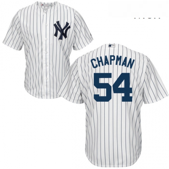 Mens Majestic New York Yankees 54 Aroldis Chapman Replica White Home MLB Jersey