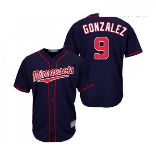 Mens Minnesota Twins 9 Marwin Gonzalez Replica Navy Blue Alternate Road Cool Base Baseball Jersey