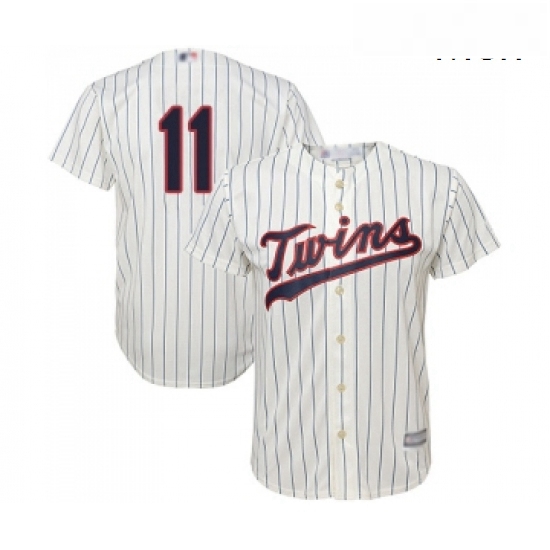 Mens Minnesota Twins 11 Jorge Polanco Replica Cream Alternate Cool Base Baseball Jersey