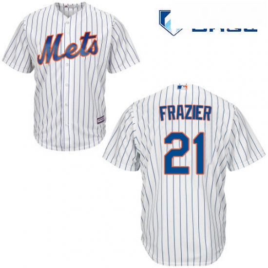 Mens Majestic New York Mets 21 Todd Frazier Replica White Home Cool Base MLB Jersey