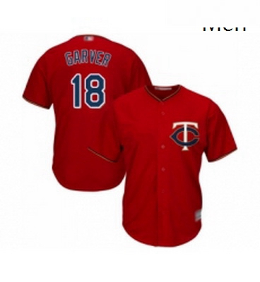 Mens Minnesota Twins 18 Mitch Garver Replica Scarlet Alternate Cool Base Baseball Jersey