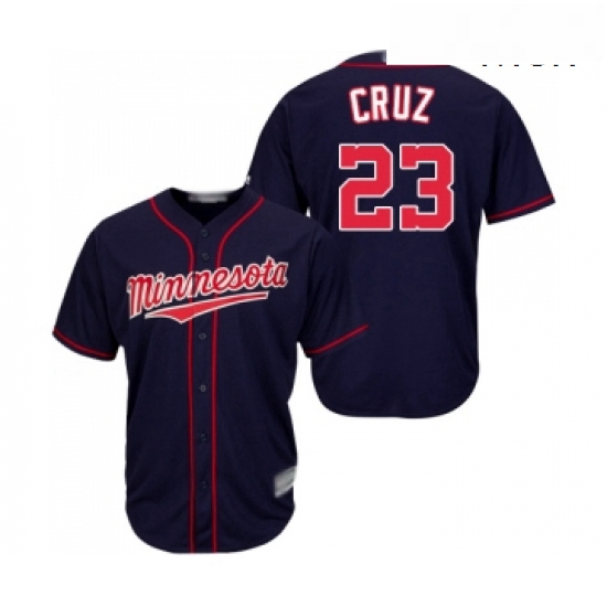 Mens Minnesota Twins 23 Nelson Cruz Replica Navy Blue Alternate Road Cool Base Baseball Jersey