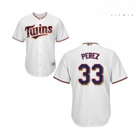 Mens Minnesota Twins 33 Martin Perez Replica White Home Cool Base Baseball Jersey