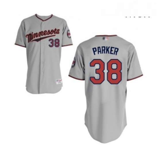 Mens Minnesota Twins 38 Blake Parker Authentic Grey Road Cool Base Baseball Jersey