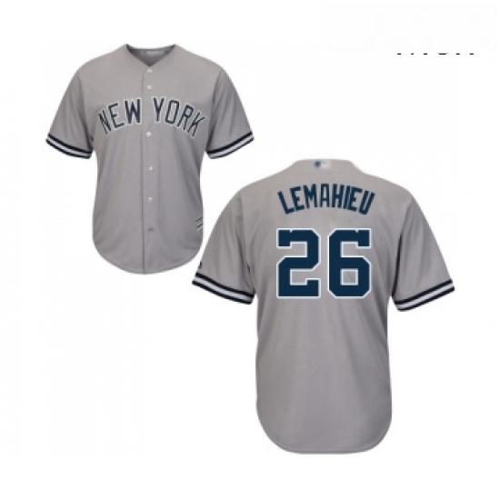 Mens New York Yankees 26 DJ LeMahieu Replica Grey Road Baseball Jersey