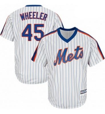 Mens Majestic New York Mets 45 Zack Wheeler Replica White Alternate Cool Base MLB Jersey