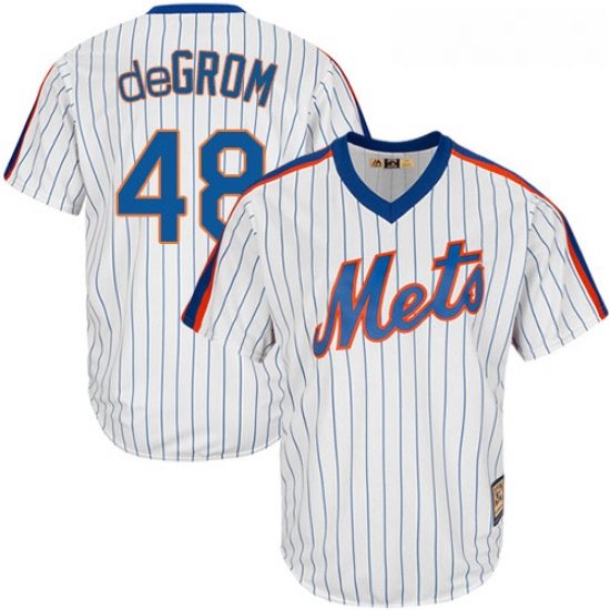 Mens Majestic New York Mets 48 Jacob DeGrom Authentic White Cooperstown MLB Jersey