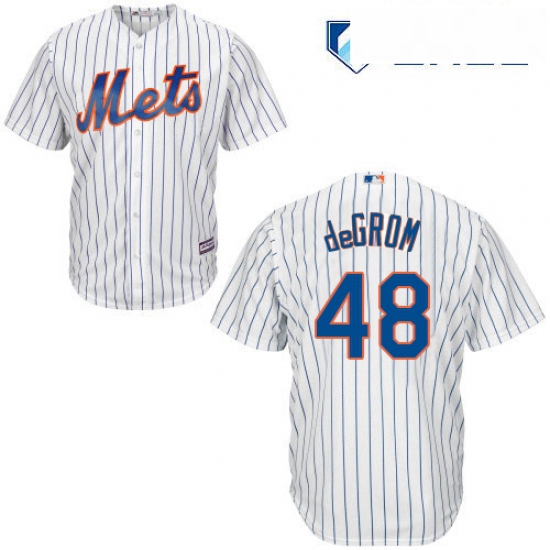 Mens Majestic New York Mets 48 Jacob deGrom Replica White Home Cool Base MLB Jersey