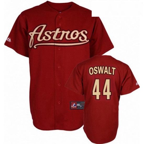 Mens Mitchell and Ness Houston Astros 44 Roy Oswalt Replica Red Throwback MLB Jersey