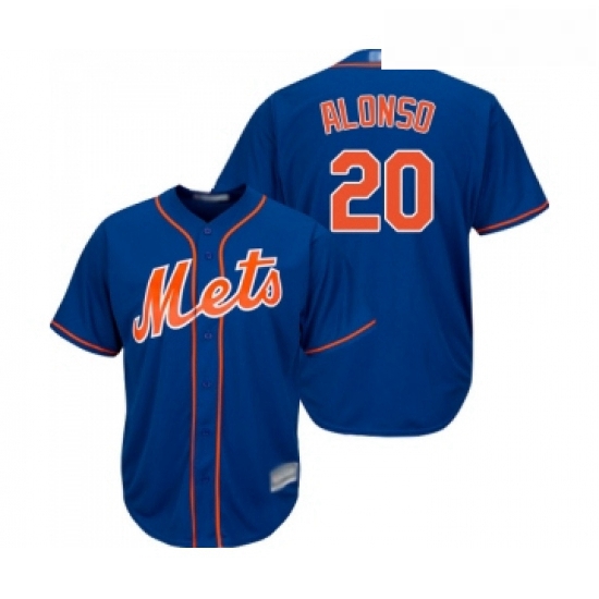 Mens New York Mets 20 Pete Alonso Replica Royal Blue Alternate Home Cool Base Baseball Jersey