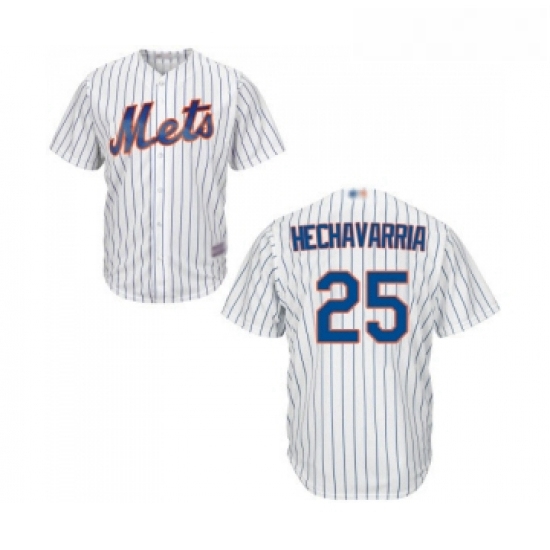 Mens New York Mets 25 Adeiny Hechavarria Replica White Home Cool Base Baseball Jersey