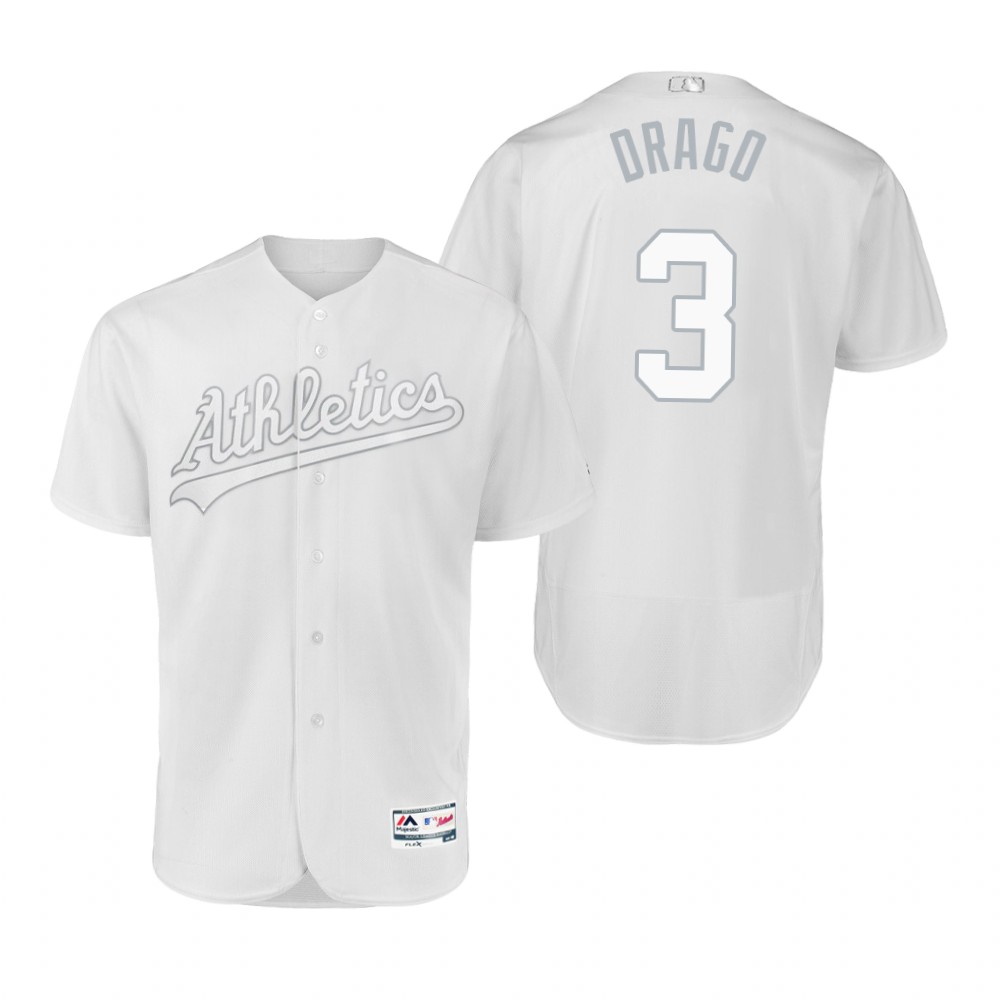 Oakland Athletics Dustin Garneau Drago White 2019 Players Weekend MLB Jersey