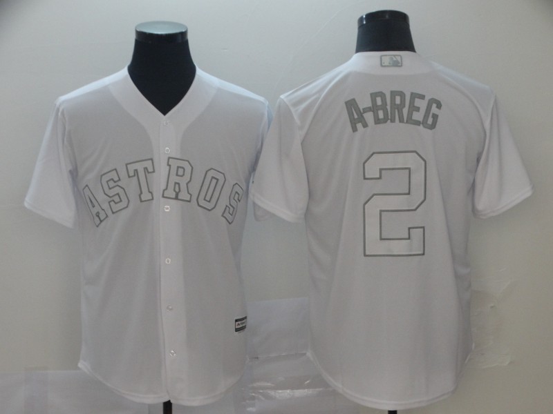 Astros 2 Alex Bregman A Breg White 2019 Players 27 Weekend Player Jersey