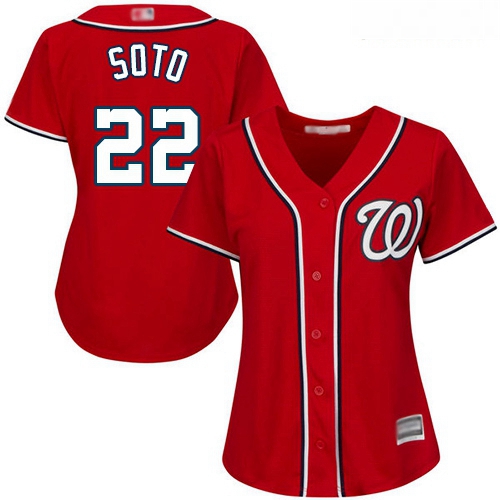 Nationals #22 Juan Soto Red Alternate Women Stitched Baseball Jersey