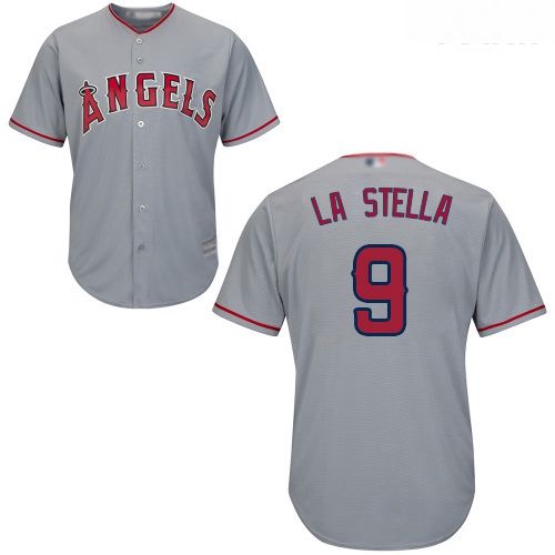 Angels #9 Tommy La Stella Grey Cool Base Stitched Youth Baseball Jersey