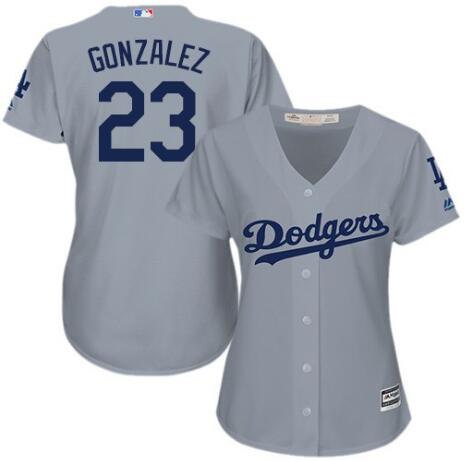 Women Los Angeles Dodgers Adrian Gonzalez Grey Authentic Home Cool Base MLB Jersey