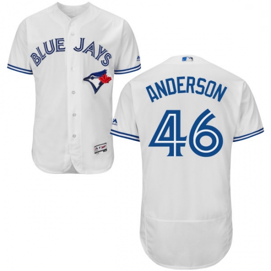 Mens Majestic Toronto Blue Jays 46 Brett Anderson White Flexbase Authentic Collection MLB Jersey