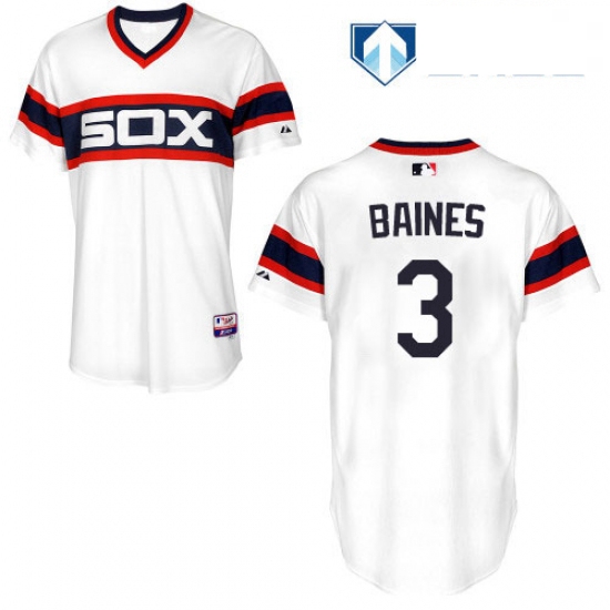 Mens Majestic Chicago White Sox 3 Harold Baines White Alternate 
