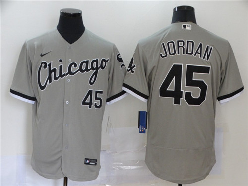 White Sox 45 Michael Jordan Gray 2020 Nike Flexbase Jersey