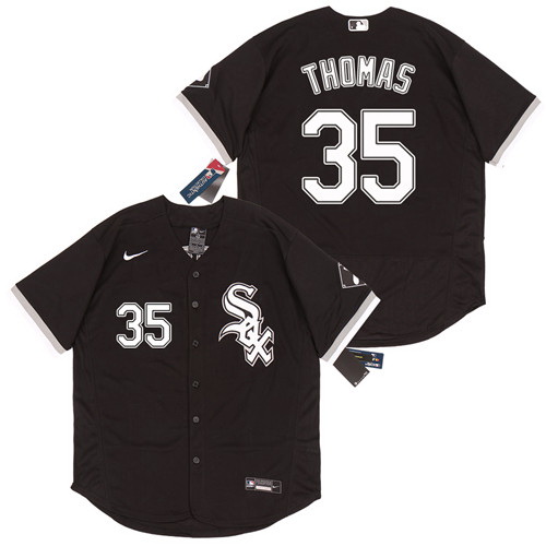 White Sox 35 Frank Thomas Black 2020 Nike Flexbase Jersey