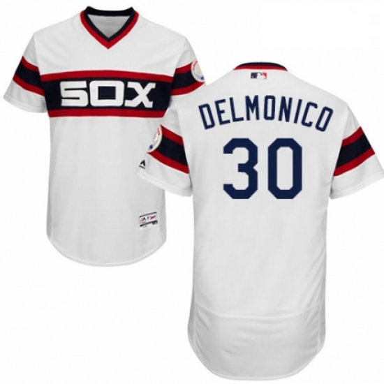 Mens Majestic Chicago White Sox 30 Nicky Delmonico White Alternate Flex Base Authentic Collection ML