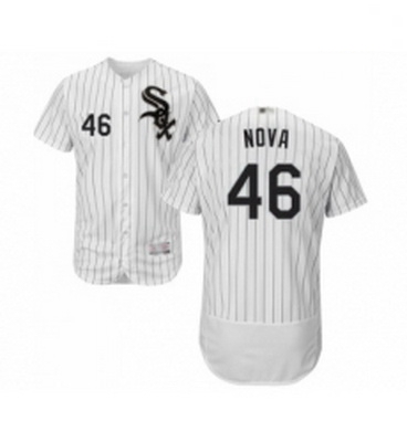 Mens Chicago White Sox 46 Ivan Nova White Home Flex Base Authentic Collection Baseball Jersey