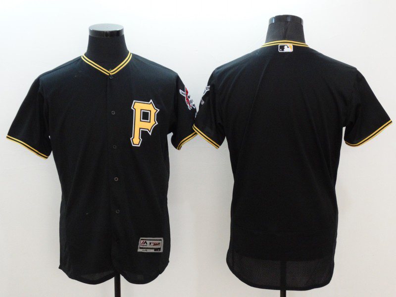 Men MLB Pittsburgh Pirates blank black Cool Base Jersey