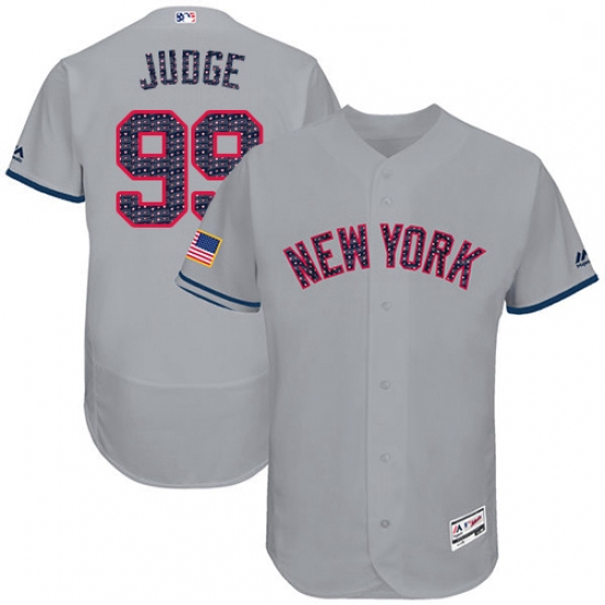 Mens Majestic New York Yankees 99 Aaron Judge Grey Stars Stripes