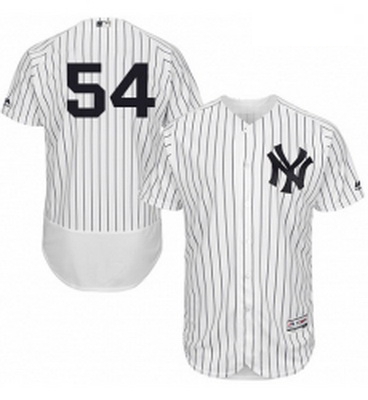 Mens Majestic New York Yankees 54 Aroldis Chapman White Home Flex Base Authentic Collection MLB Jers