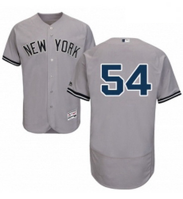 Mens Majestic New York Yankees 54 Aroldis Chapman Grey Road Flex Base Authentic Collection MLB Jerse