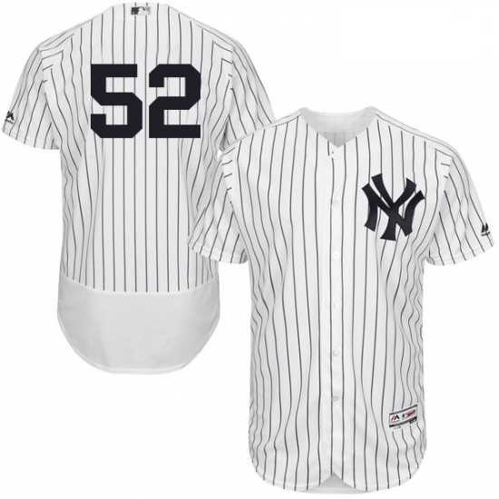 Mens Majestic New York Yankees 52 CC Sabathia White Home Flex Base Authentic Collection MLB Jersey