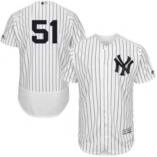 Mens Majestic New York Yankees 51 Bernie Williams White Home Flex Base Authentic Collection MLB Jers