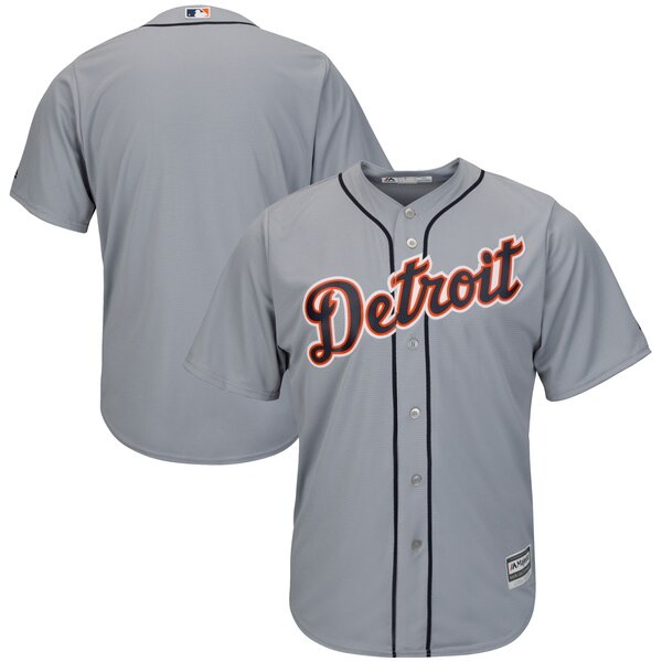 MLB Tigers Blank Grey Blank Cool Base Men Jersey