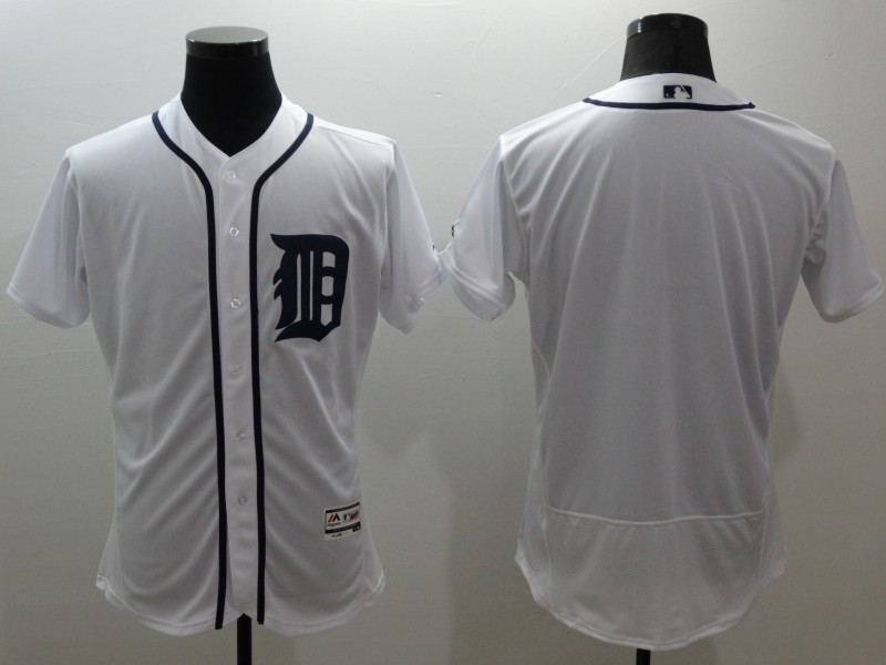 MLB Tigers Blank White Blank Cool Base Men Jersey