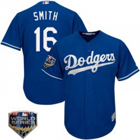 Will Smith Mens Los Angeles Dodgers Royal Replica Cool Base Alternate 2018 World Series Jersey Majes