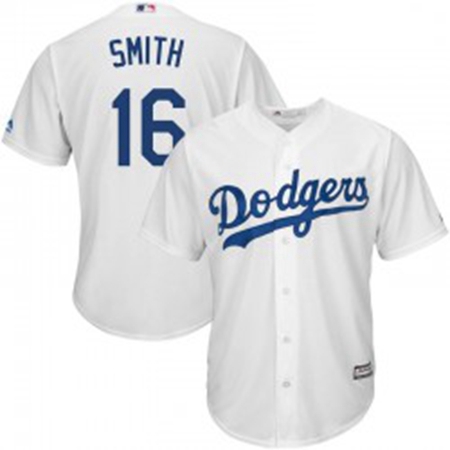 Will Smith Mens Los Angeles Dodgers White Replica Cool Base Home