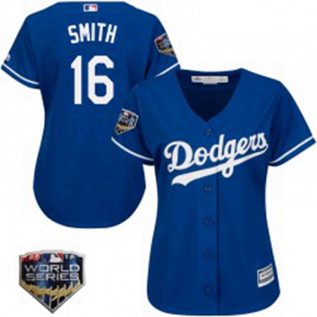 Will Smith Womens Los Angeles Dodgers Royal Replica Cool Base Alternate 2018 World Series Jersey Maj