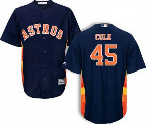 Astros 45 Gerrit Cole Navy Cool Base Jersey