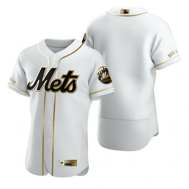 New York Mets Blank White Nike Mens Authentic Golden Edition MLB