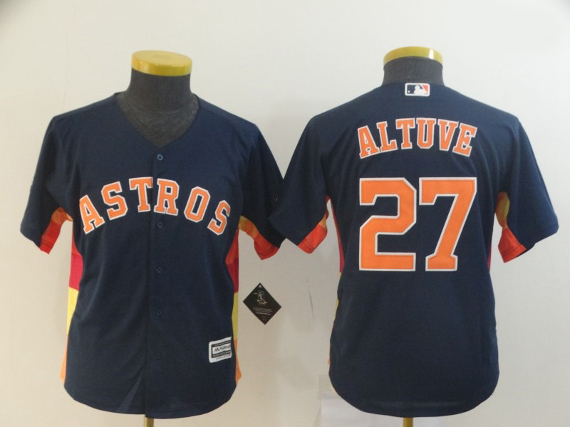 Youth Astros 2 Alex Bregman Navy Cool Base Jersey