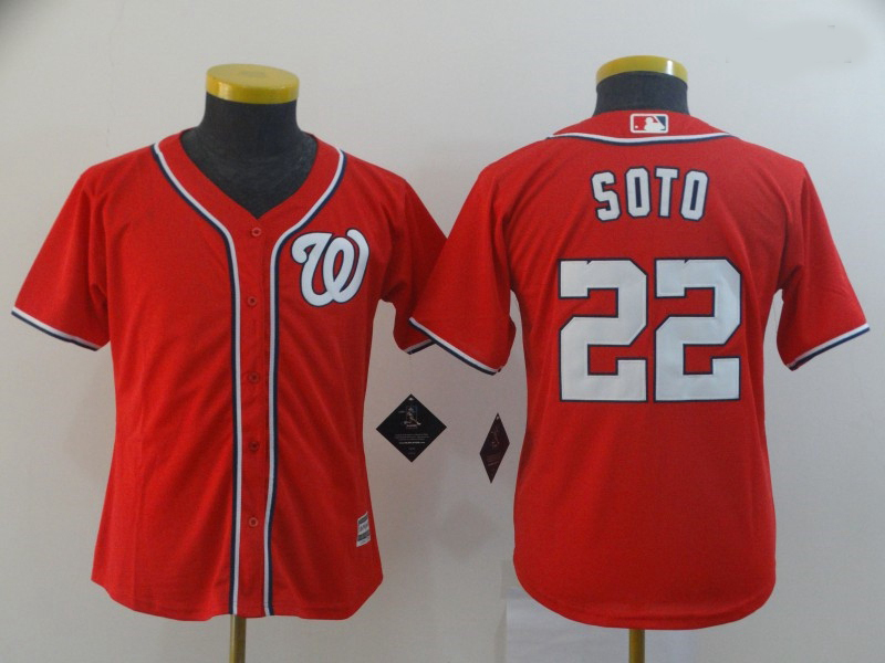 Youth Nationals 22 Juan Soto Red Cool Base Jersey