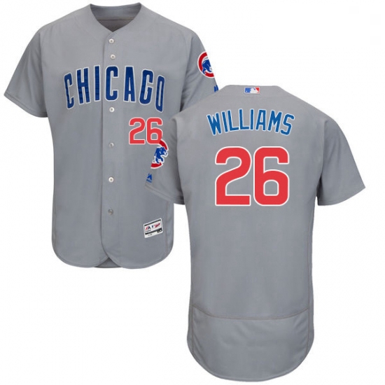 Mens Majestic Chicago Cubs 26 Billy Williams Grey Road Flex Base Authentic Collection MLB Jersey