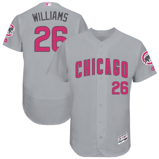 Mens Majestic Chicago Cubs 26 Billy Williams Grey Mothers Day Flexbase Authentic Collection MLB Jers