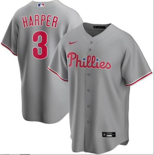 Phillies 3 Bryce Harper Gray 2020 Nike Cool Base Jersey