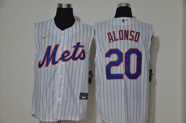 Mets 20 Pete Alonso White Nike Cool Base Sleeveless Jersey